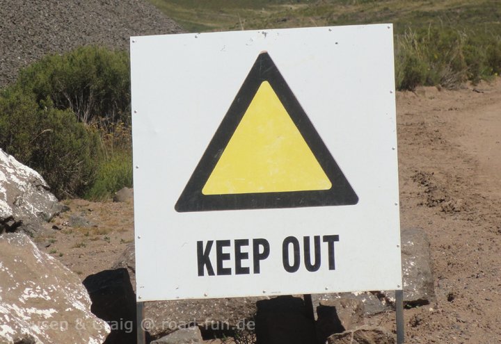 Gefahrenschild Lesotho - keep out