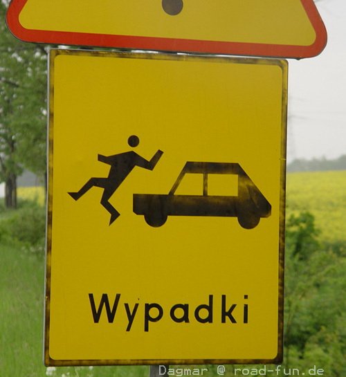 Gefahrenschild Polen - Unfallgefahr (1)