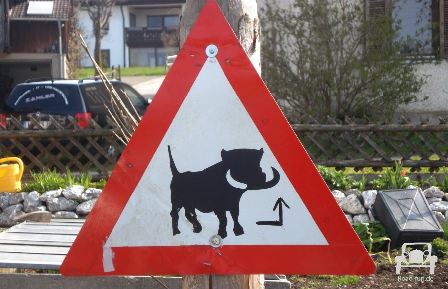 Gefahrenschild exotische Tiere Warzenschwein - Deutschland