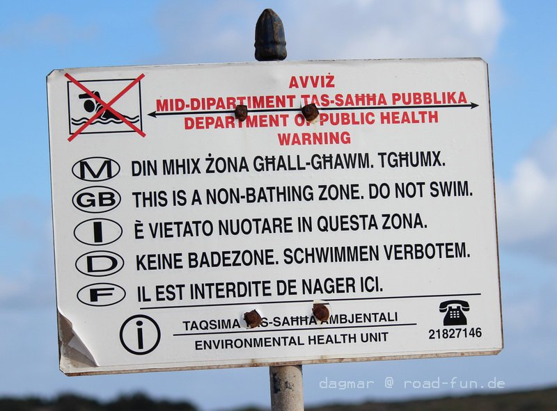 Malta Hinweisschild - Verhalten Am Strand (3)