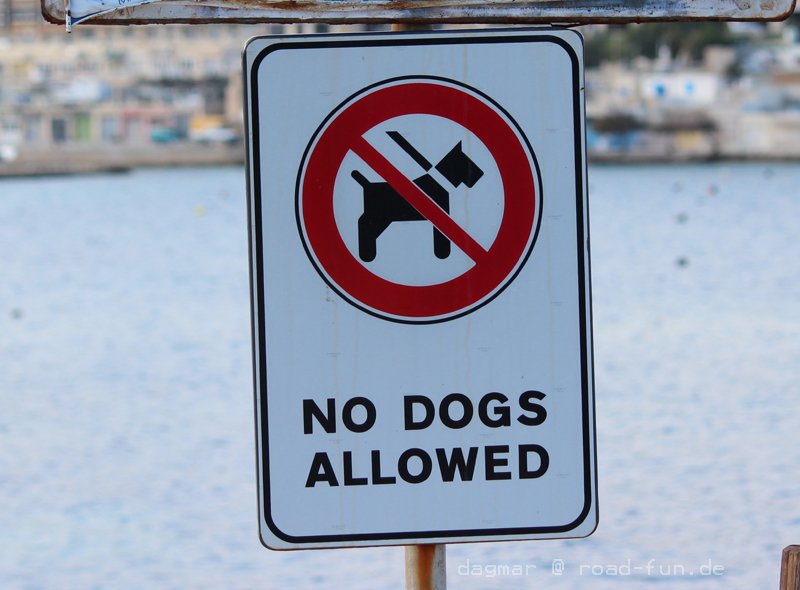 Malta Verbotsschild - Hunde