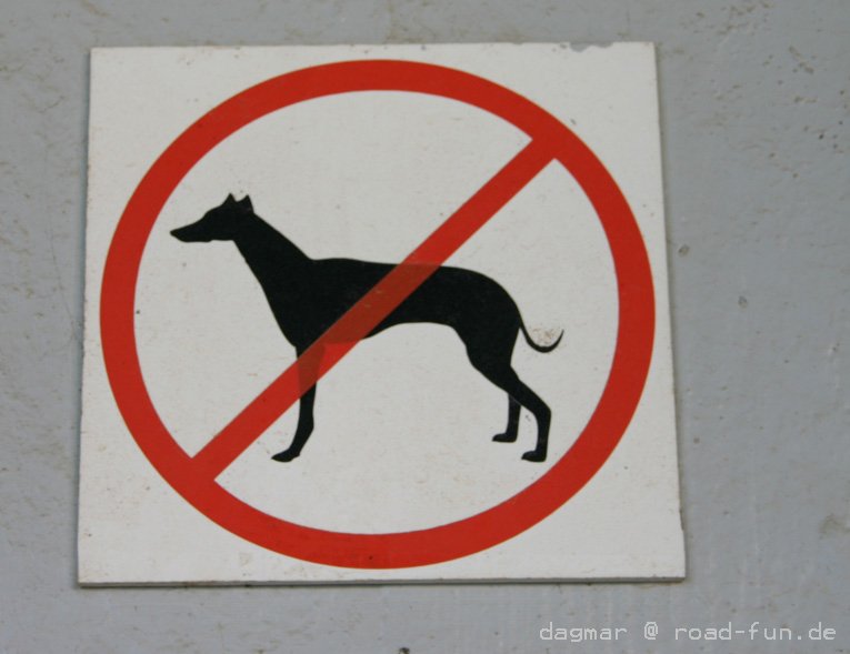 Verbotsschild Portugal - Hunde (2)