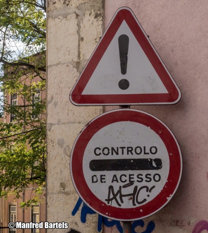 Verbotsschild Portugal - Kontrollierter Zugang