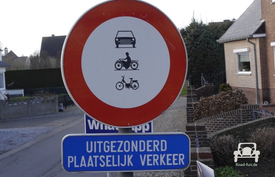 Verkehrsschild Verbot Durchfahrt Anlieger - Belgien