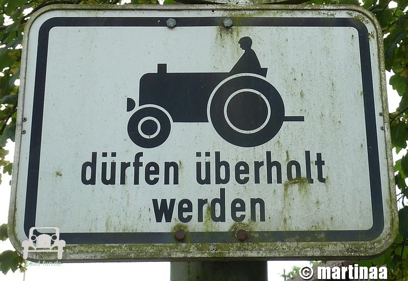 Zusatzzeichen Traktoren - Deutschland