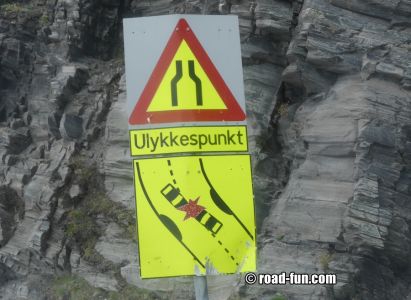 Gefahrenschild Norwegen - Unglückspunkt