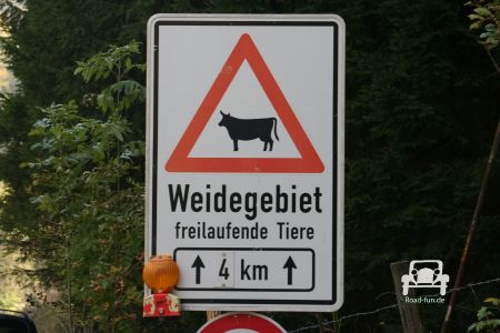 Gefahrenschild freilaufende Tiere - Deutschland