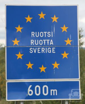 Hinweisschild Schweden - Grenzschild