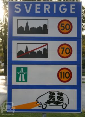 Hinweisschild Schweden - Geschwindigkeitstafel