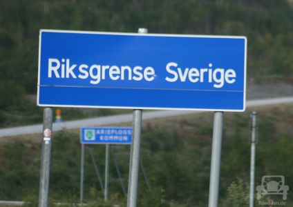Hinweisschild Schweden - Grenze
