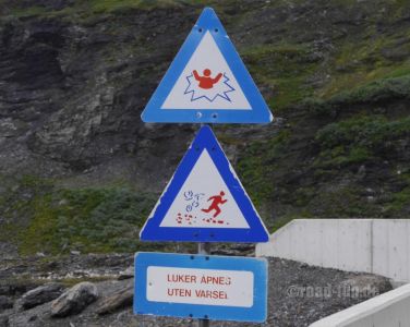 Gefahrenschild Norwegen - Verwendung im Bereich von Stauseen