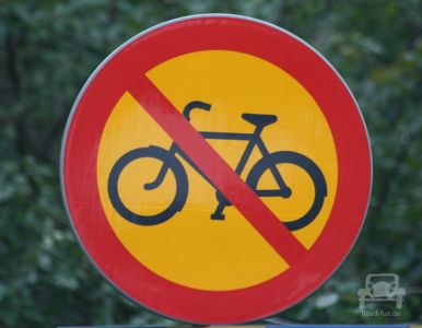 Verbotsschild Schweden - Fahrräder