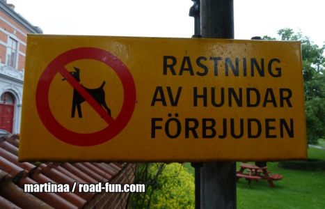 Verbotsschild Schweden - Hunde
