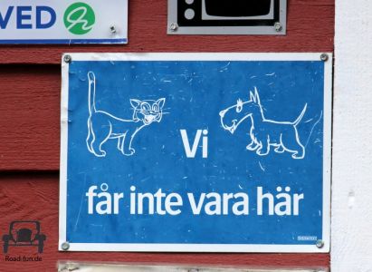 Verbotsschild Schweden - keine Haustiere