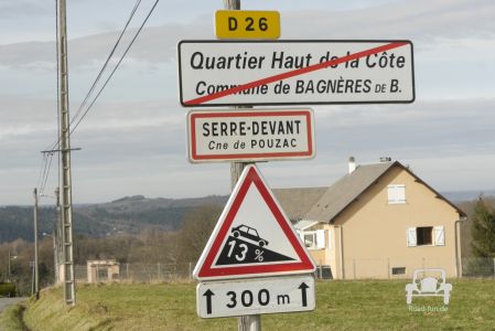 Gefahrenschild Gefälle - Frankreich