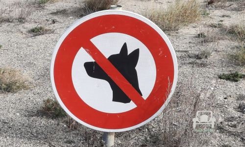Verkehrsschild Hunde Verbot Frankreich 