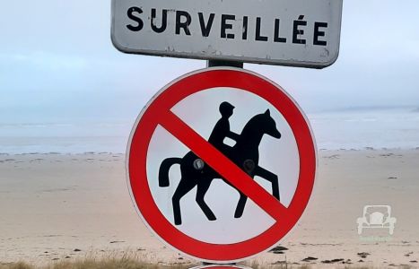 Verkehrsschild Pferde Verbot Frankreich 