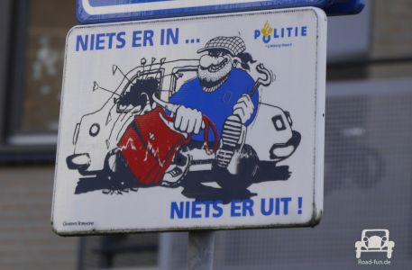 Verkehrsschild Diebstahl Prävention - Niederlande