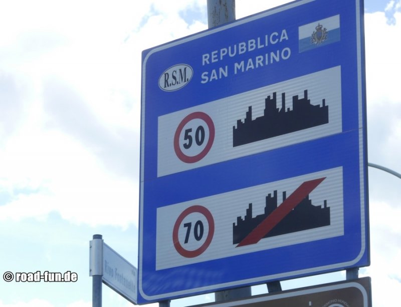 Geschwindigkeitstafel San Marino