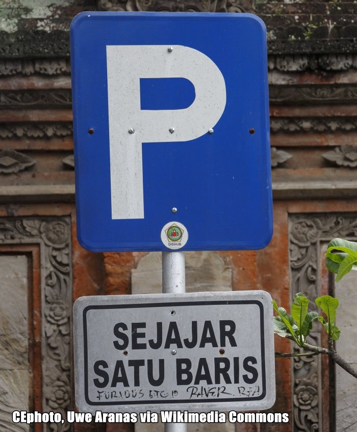 Hinweisschild Indonesien