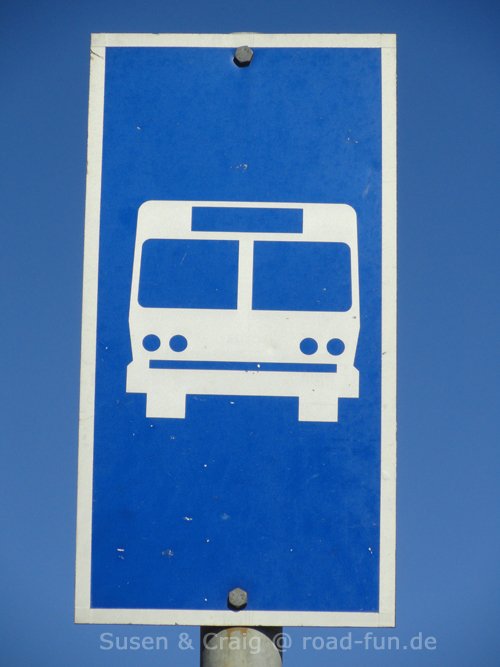 Hinweisschild Lesotho - Bus