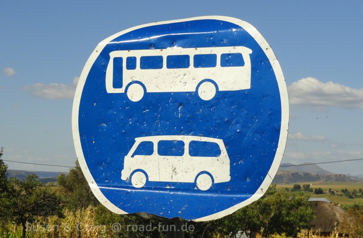 Hinweisschild Lesotho - Bus Strop (2)
