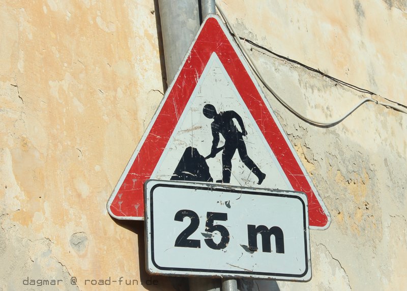Malta Gefahrenschild - Baustelle