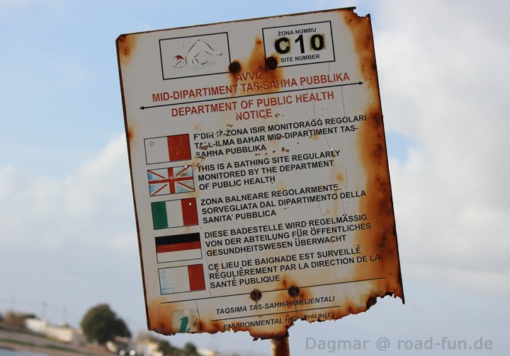 Malta Hinweisschild - Verhalten Am Strand (4)
