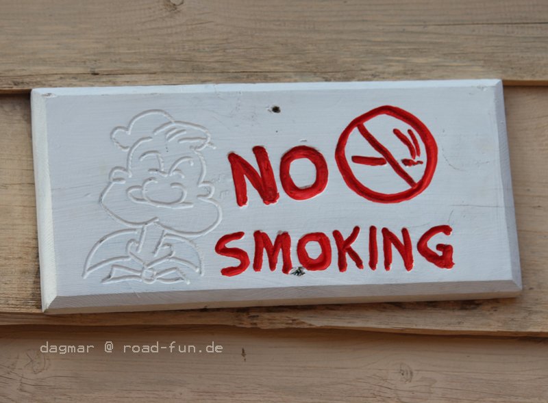Malta Popeye Village Verbotsschild -Rauchen