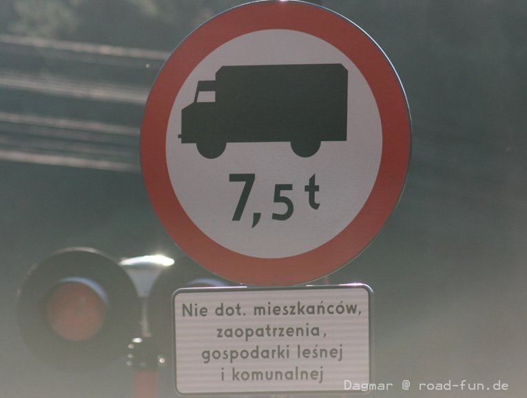 Verbotsschild Polen - LKW Durchfahrt (2)