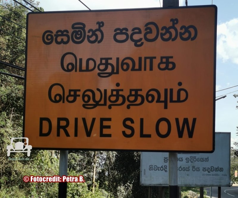 Verkehrsschild Geschwindigkeit Sri Lanka 