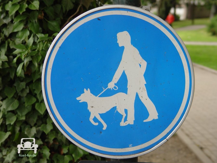 Verkehrsschild Strasse Hinweis Hund - Belgien
