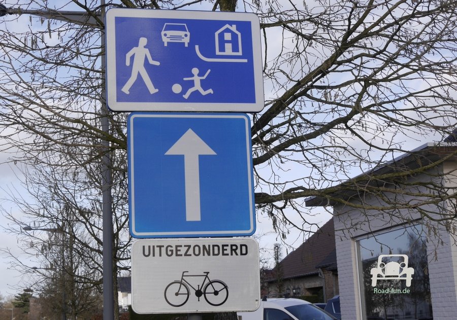 Verkehrsschild Hinweis Verkehrsberuhigte Zone - Belgien