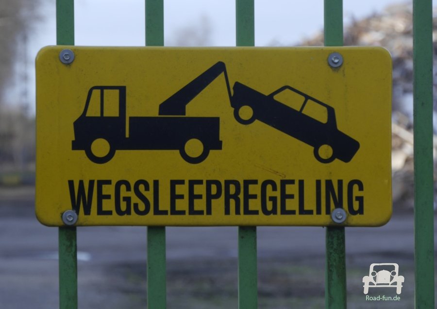 Warnschild Abschleppen - Belgien