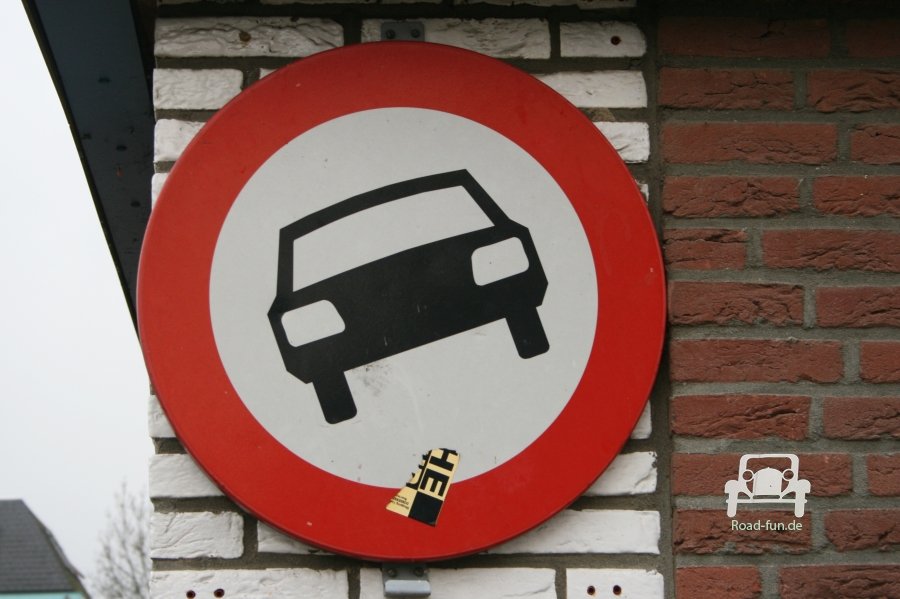 Verkehrsschild Strasse Verbot Durchfahrt Auto - Niederlande