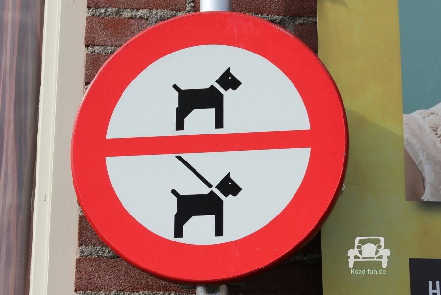 Verkehrsschild Strasse Verbot Hund Niederlande
