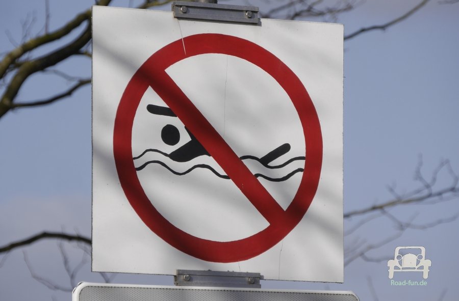 Verkehrsschild Wasser Verbot Baden - Niederlande
