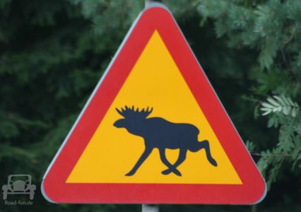 Gefahrenschild Schweden - Elche