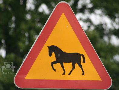 Gefahrenschild Schweden - Pferde