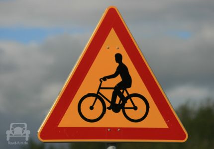Gefahrenschild Schweden - Radfahrer