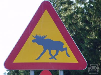 Gefahrenschild Schweden - Elche