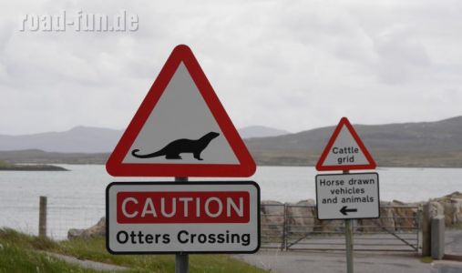 Gefahrenschild außere Hebriden - Otter Crossing