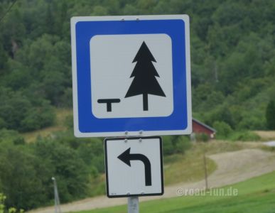 Hinweisschild Norwegen - Rastplatz