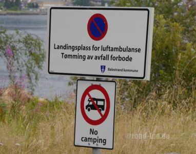 Verbotsschild Norwegen - Camping verboten
