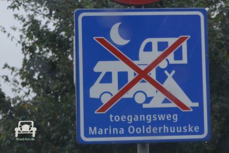 Verkehrsschild Hinweis Verbot Camping - Niederlande