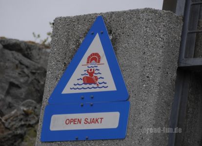 Gefahrenschild Norwegen - Verwendung im Bereich von Stauseen